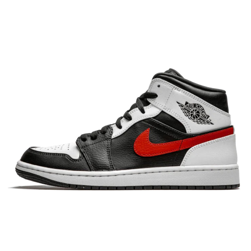 Air Jordan 1 Mid Black Chile Red White